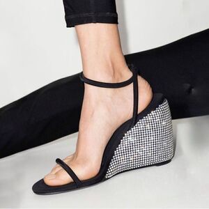 Alexander Wang Dahlia crystal-embellished wedge 105mm sandals